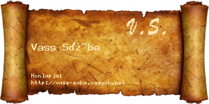 Vass Sába névjegykártya