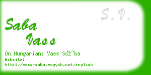 saba vass business card